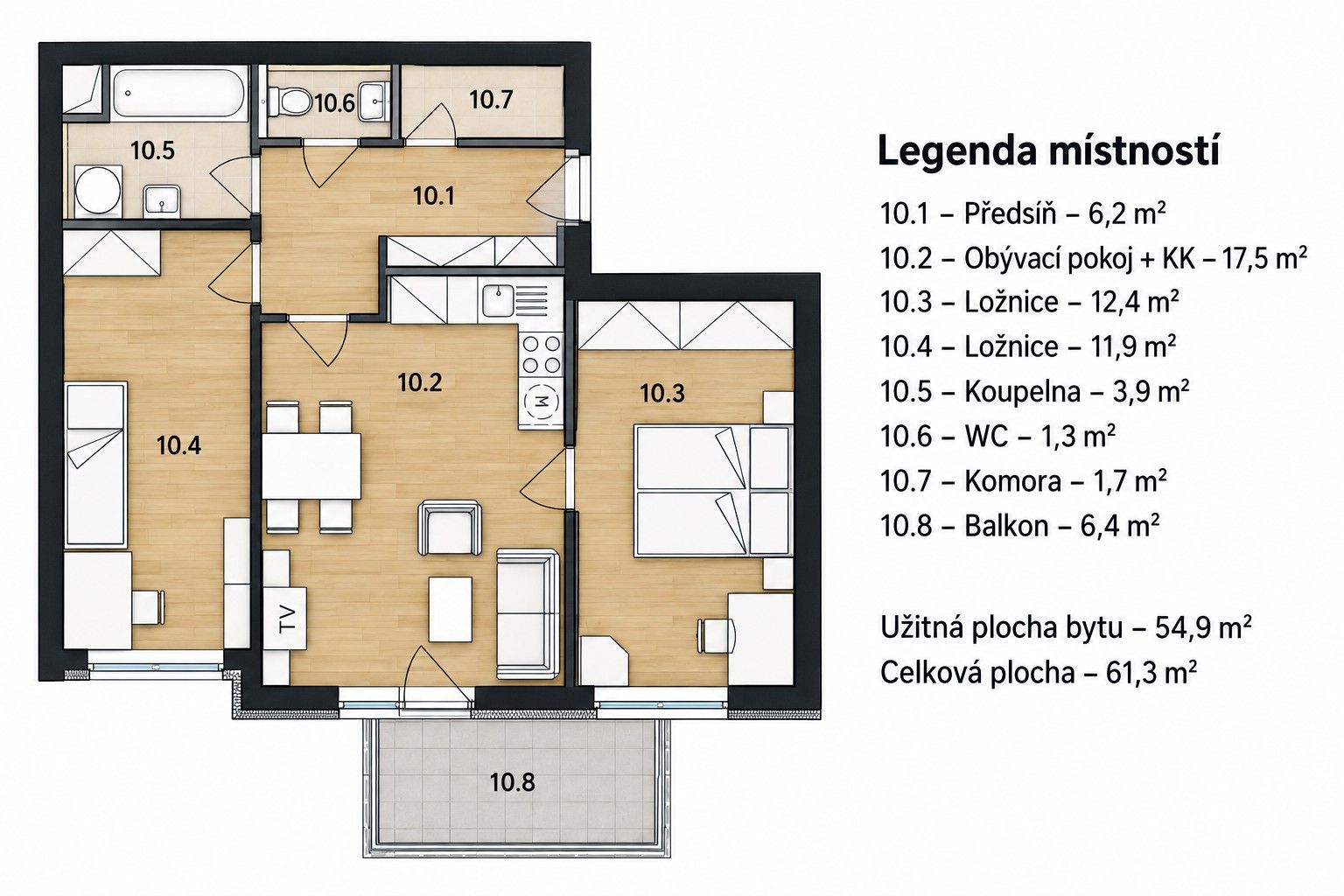 Prodej byt 2+1 - Vladycká, Praha Hostivař, 55 m² - 5