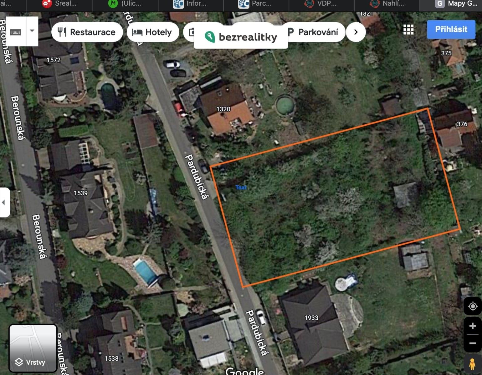 Prodej pozemek pro bydlení - Pardubická, Černošice