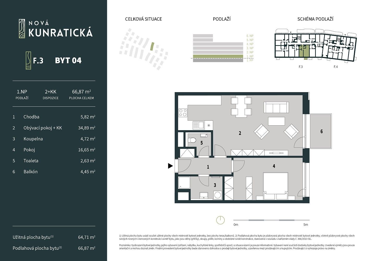 2+kk, Kunratická, Liberec, 64,7 m² - 2