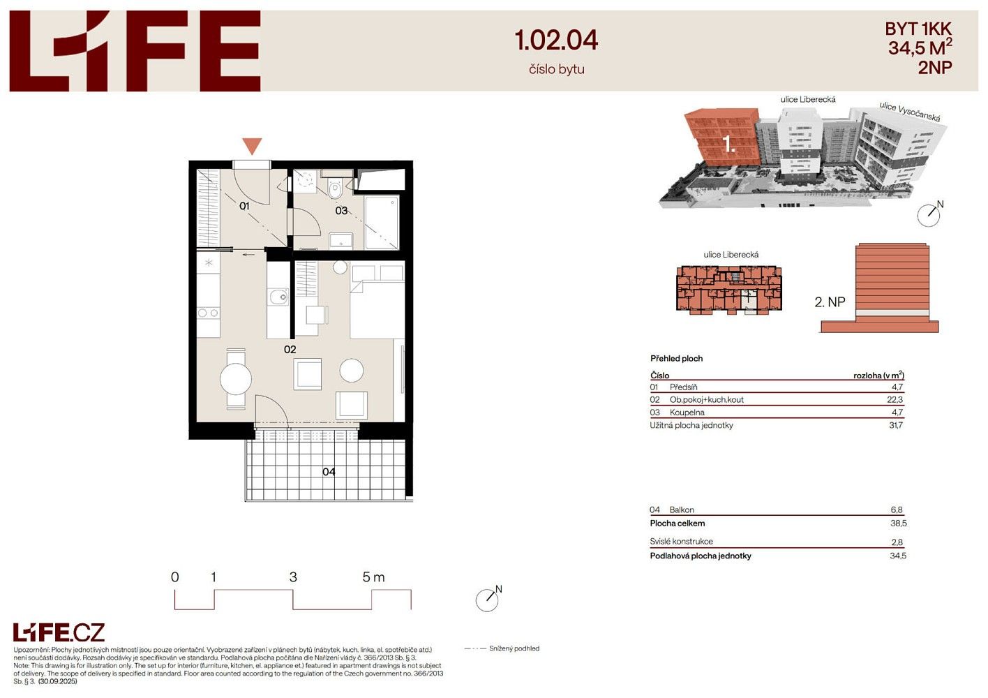 Byt 1+kk · 31 m² · Praha - Střížkov, okres Praha 9, Hlavní město Praha - 4