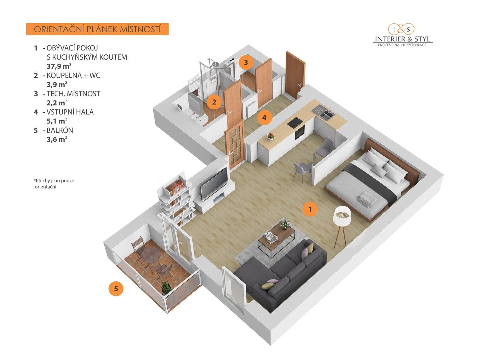 Pronájem byt 1+kk - Nedvězská, Praha, 49 m²