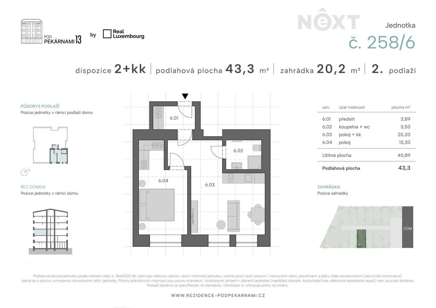 Prodej byt 2+kk - Pod pekárnami 258, Praha, 43 m²