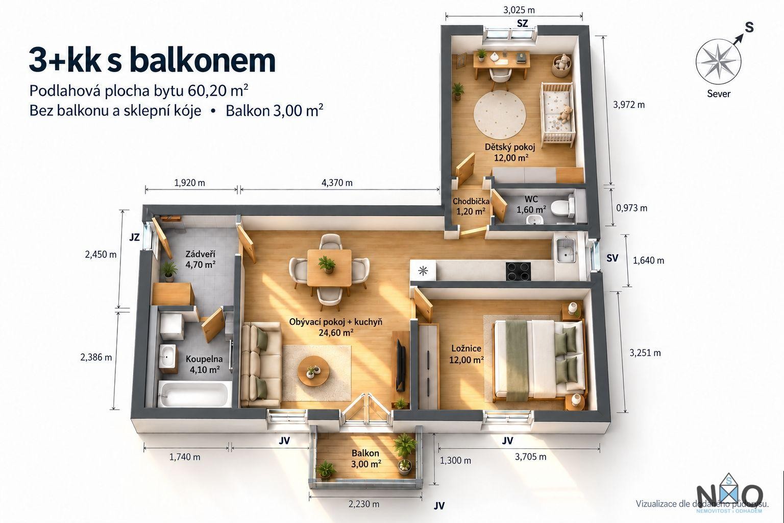 Byt 3+kk · 60 m² · Školní, Kaznějov - 2