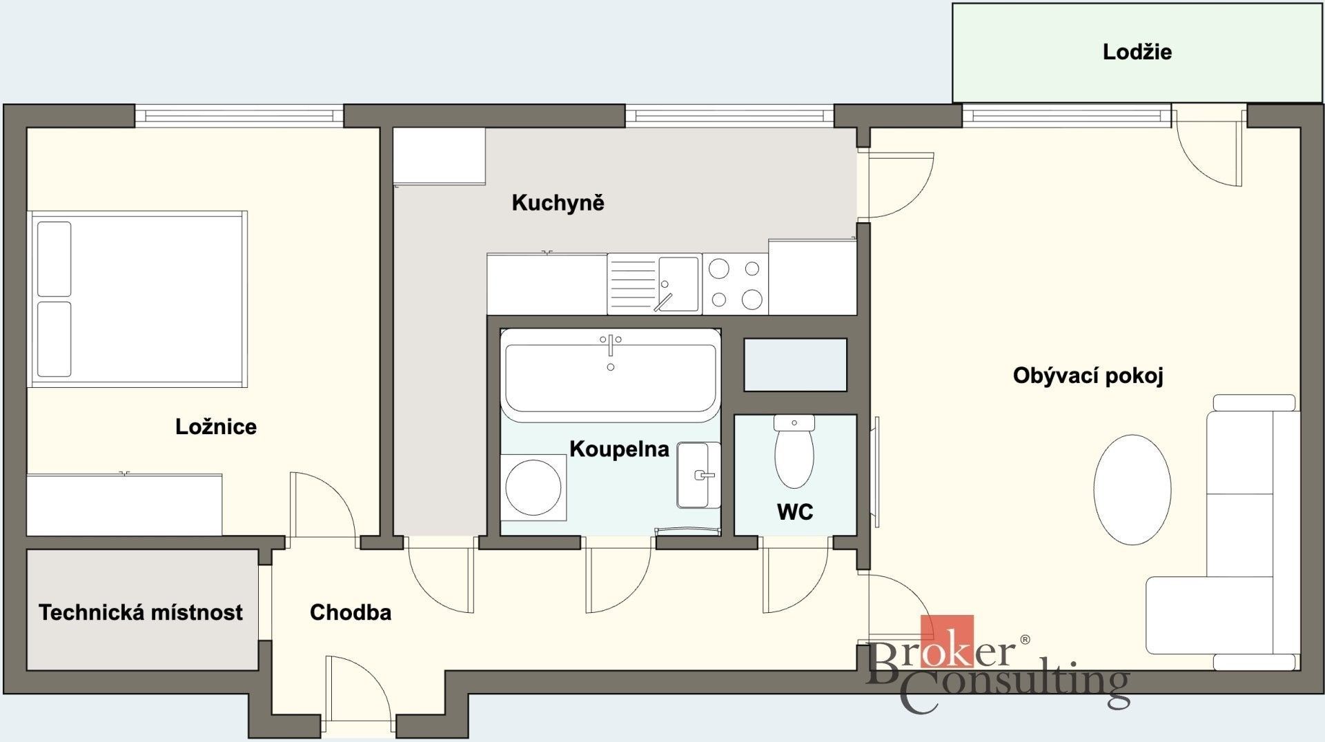 Pronájem byt 2+1 - Dlouhá, Plzeň, 53 m² - 5