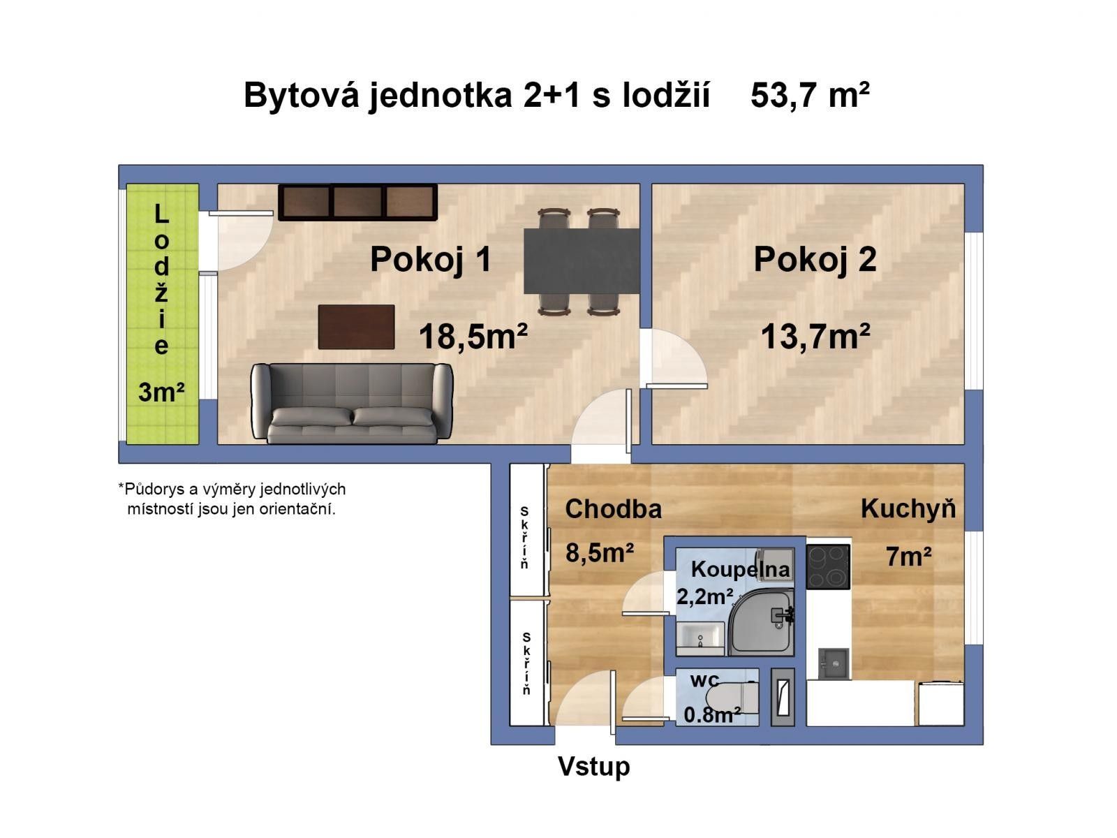 2+1, Nad alejí, Praha, 53 m² - 2