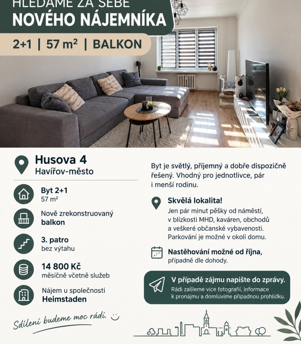 2+1, Husova, Havířov - Havířov-město, Moravskoslezský kraj, 57 m² - 1