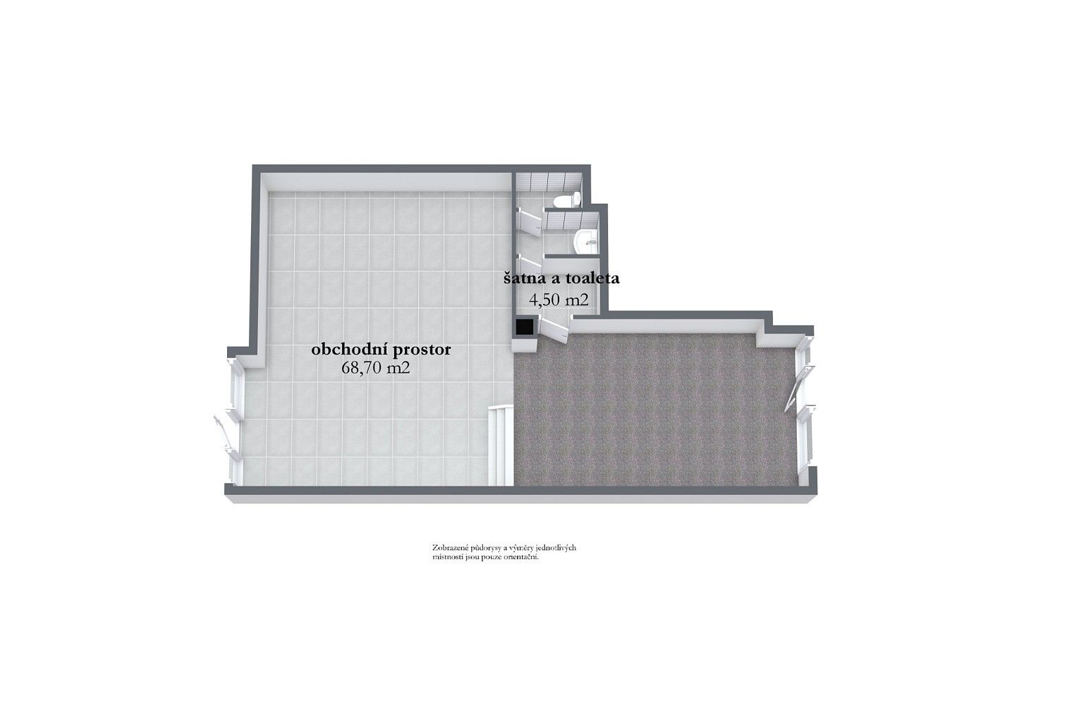 Obchodní prostory · 73 m² · Brno - Štýřice, okres Brno-město, Jihomoravský kraj - 3