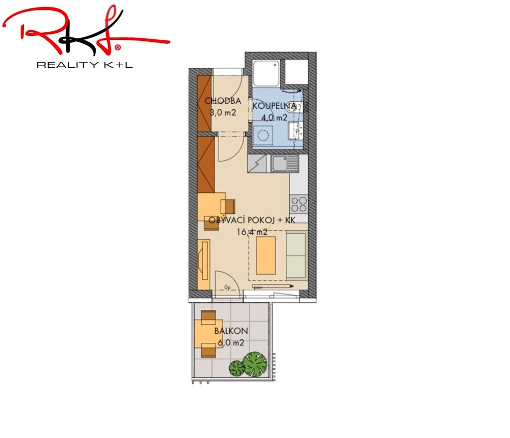 1+kk, náměstí Olgy Scheinpflugové, Praha Hlubočepy, 30 m² - 2