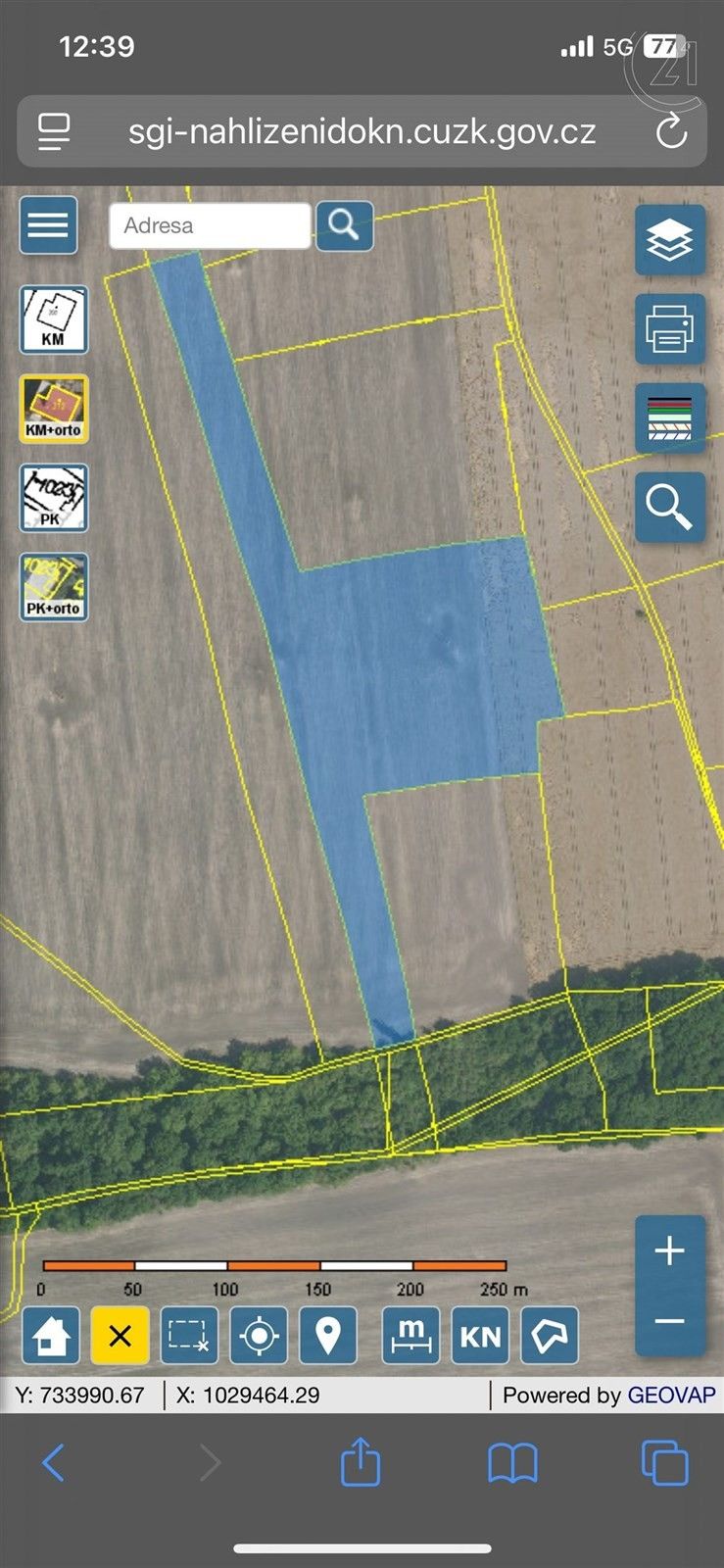 Zemědělské pozemky, Zlonín