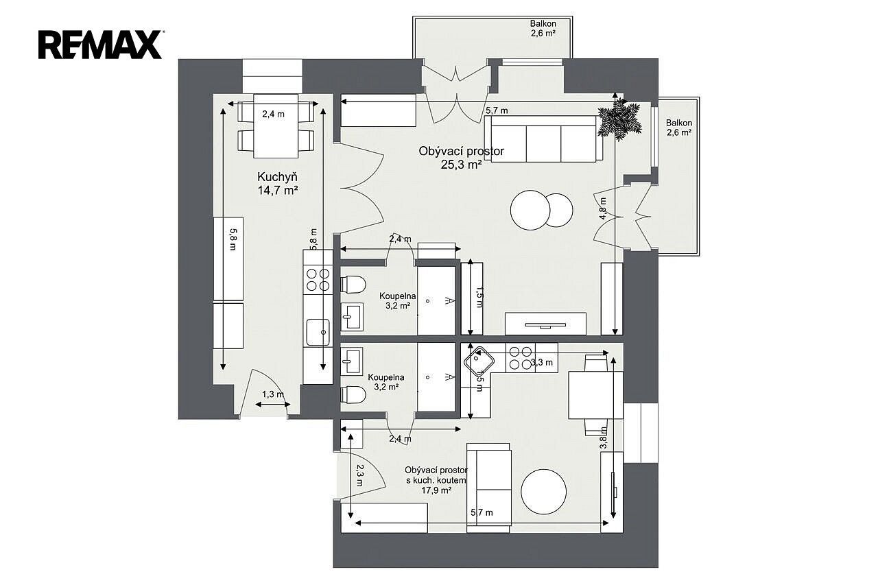 3+kk, Legerova, Praha 2 - Vinohrady, 70 m² - 2