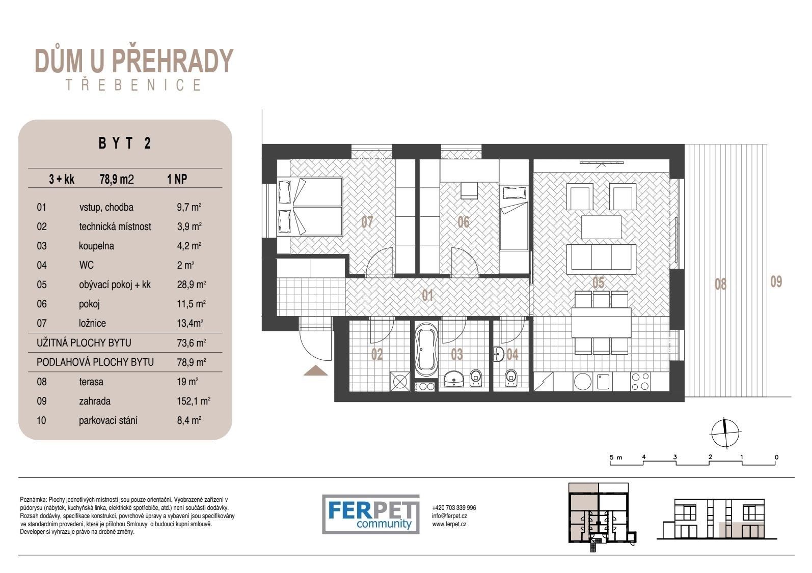 Prodej byt 3+kk - Třebenice, Štěchovice, 79 m²
