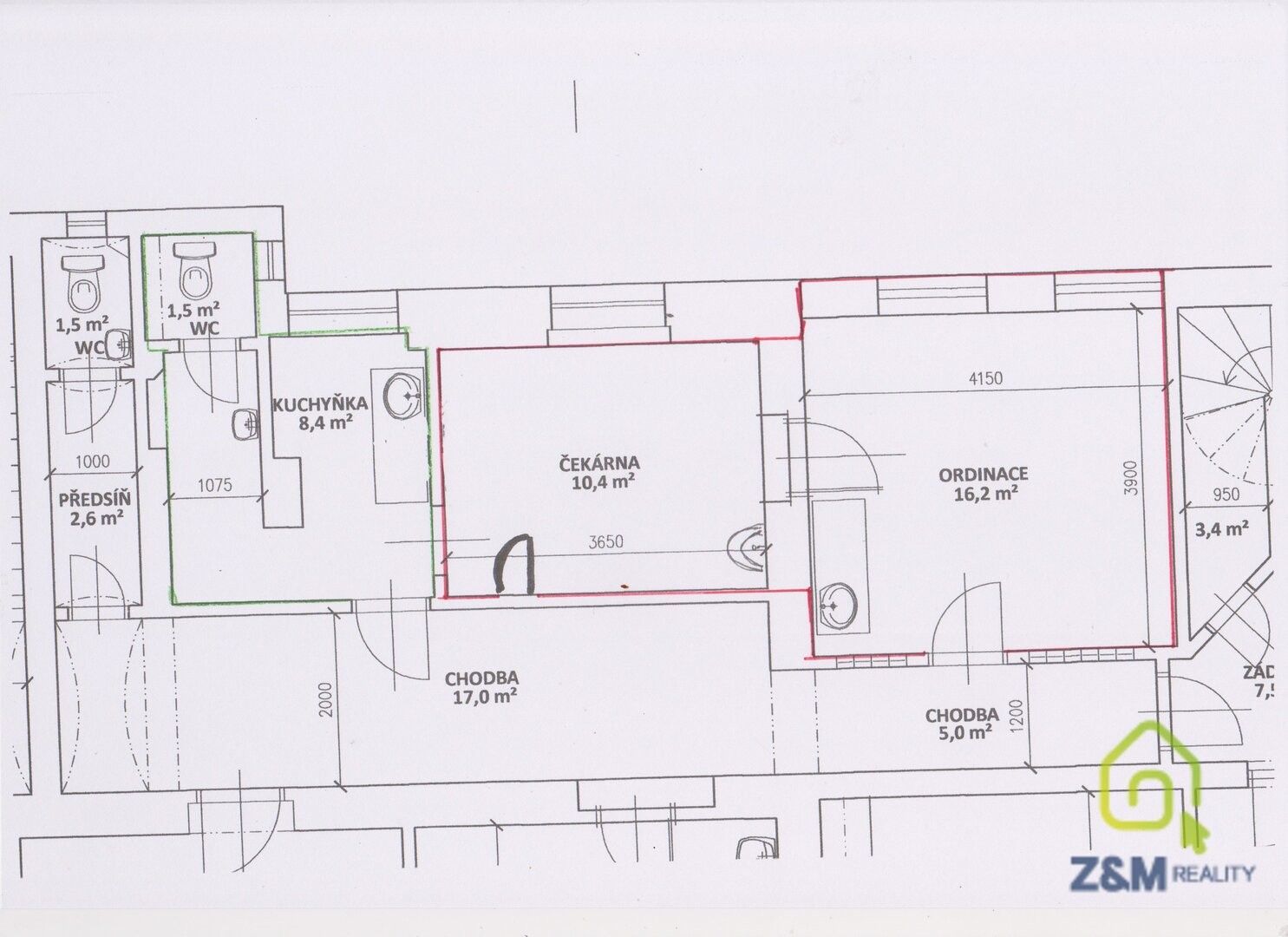 Pronájem obchodní prostory - nábřeží Petra Bezruče, Sokolov, 26 m²