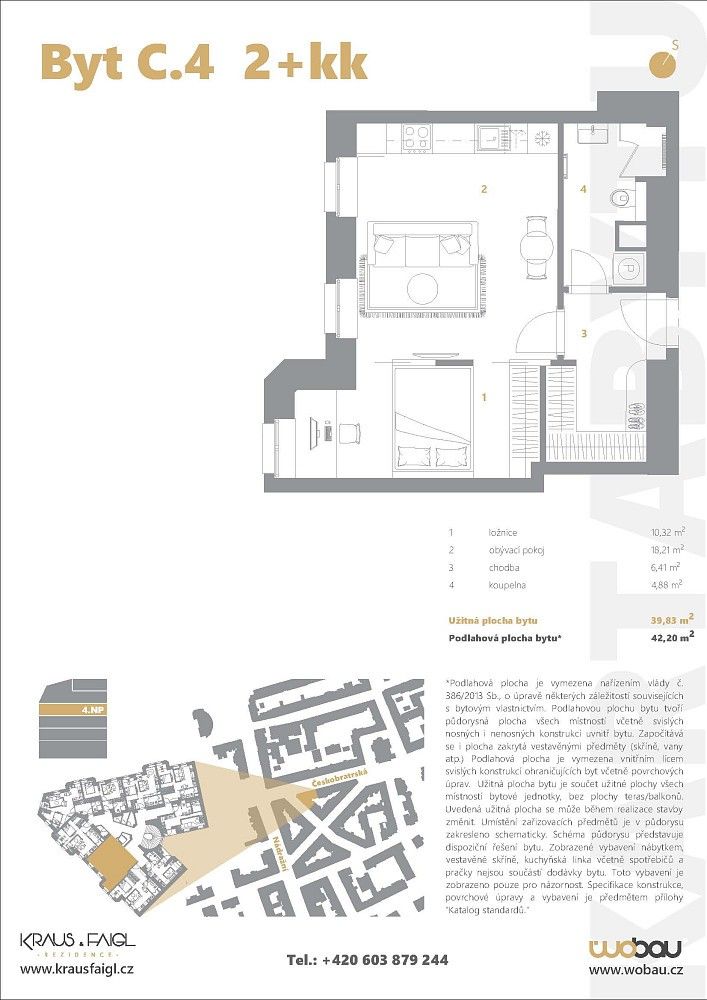 2+kk, Českobratrská, Ostrava - Moravská Ostrava, 40 m² - 2