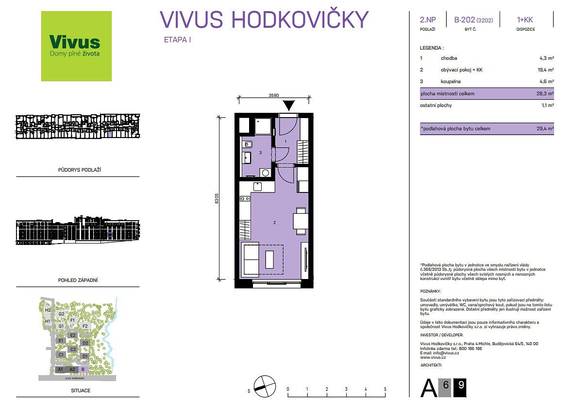1+kk, Modřanská, Praha 4, 29 m² - 1