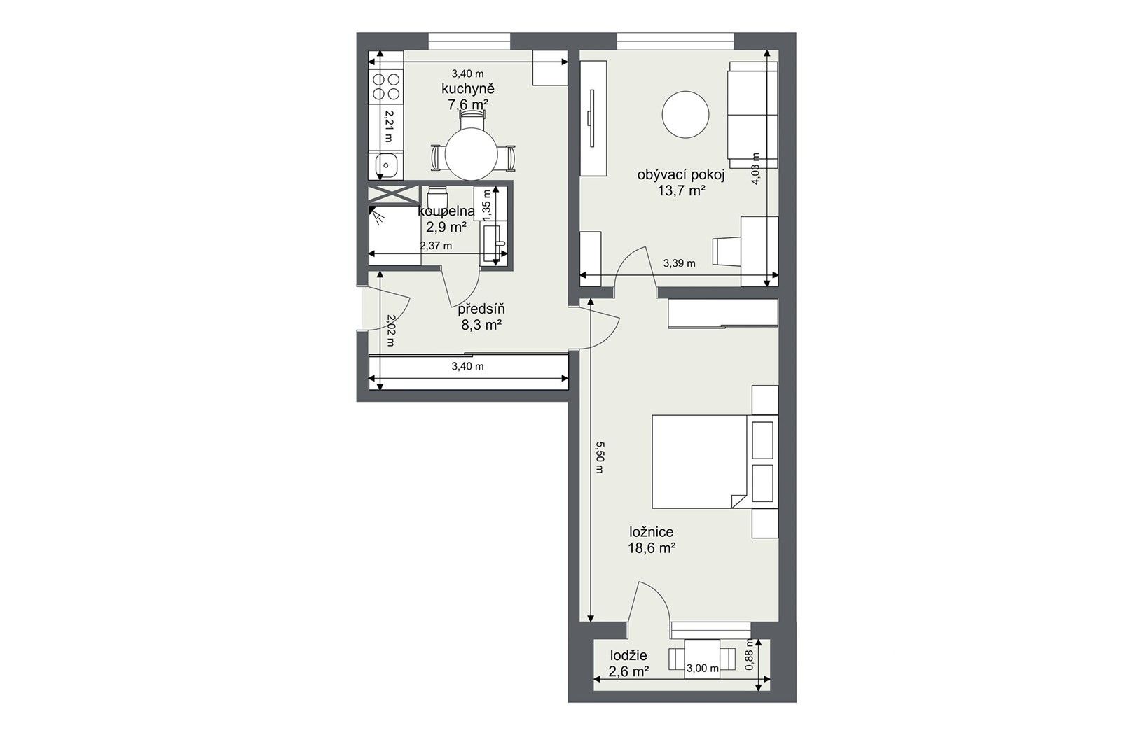Byt 2+1 · 57 m² · Božecká 335, Praha Malešice - 4