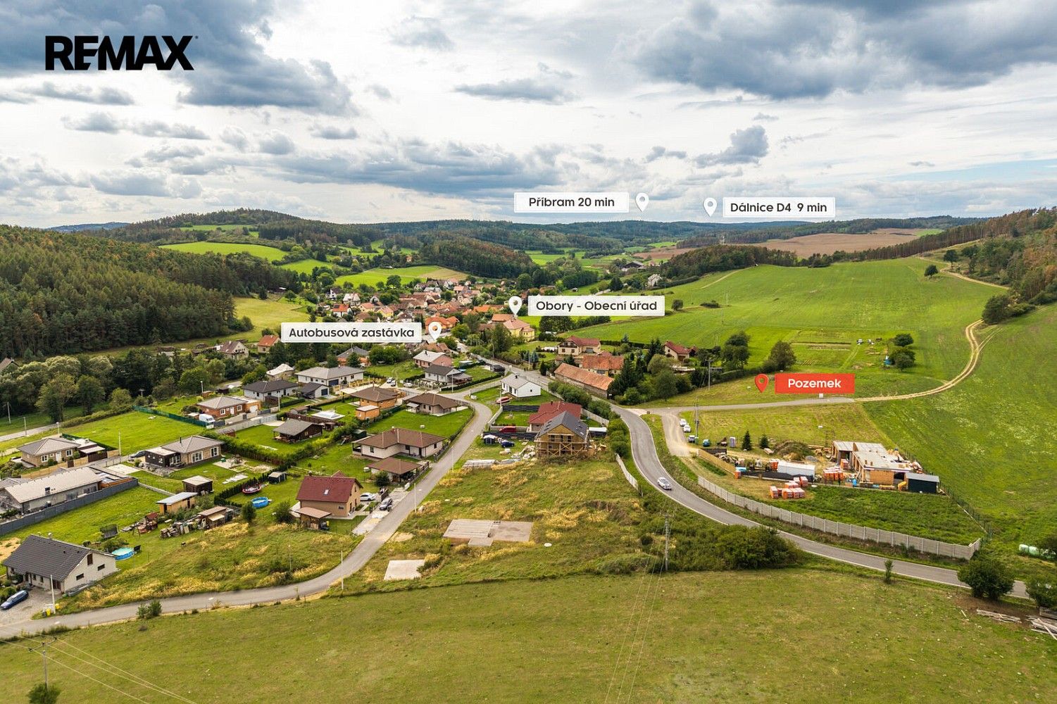 Pozemky pro bydlení, Obory, okres Příbram, Středočeský kraj - 2