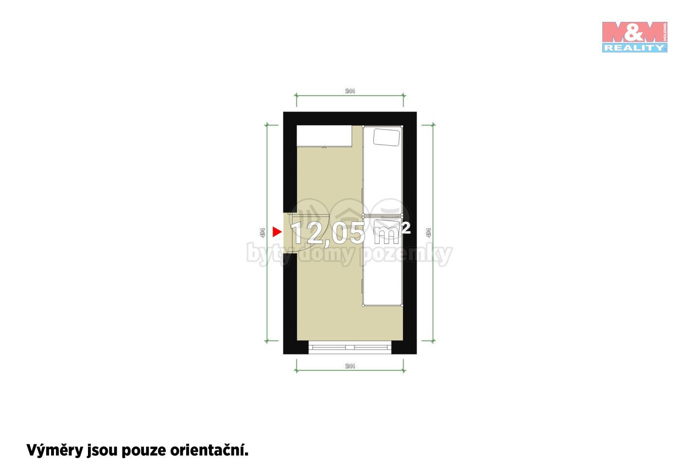 Byt 1+kk · 12 m² · Rolní, Plzeň - 3
