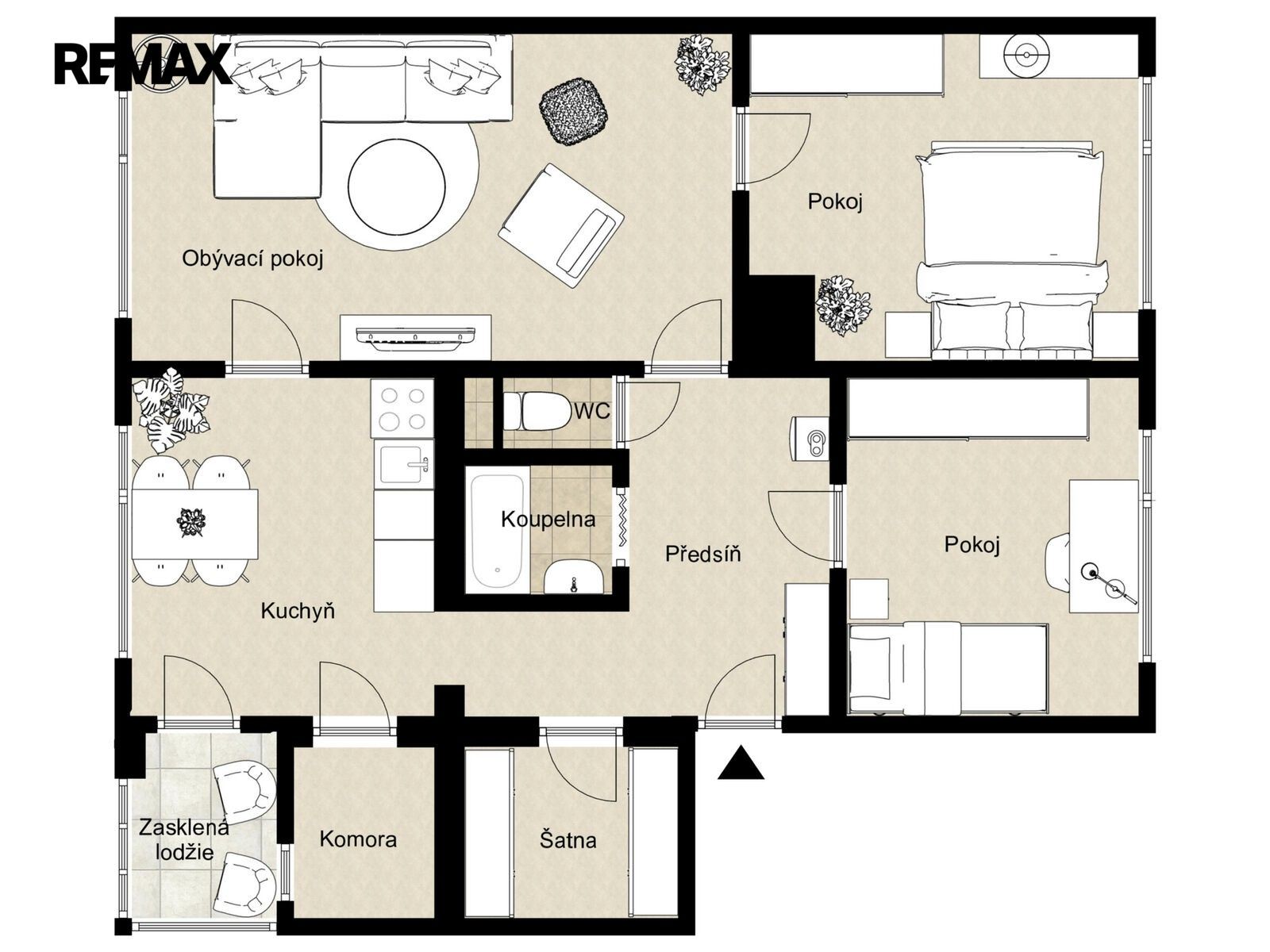 3+1, Černovická 4383, Chomutov, 83 m² - 2