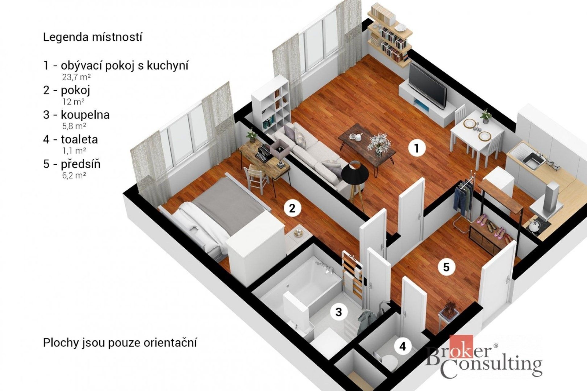 Byt 2+kk · 51 m² · Popelky Biliánové, Králův Dvůr - 3