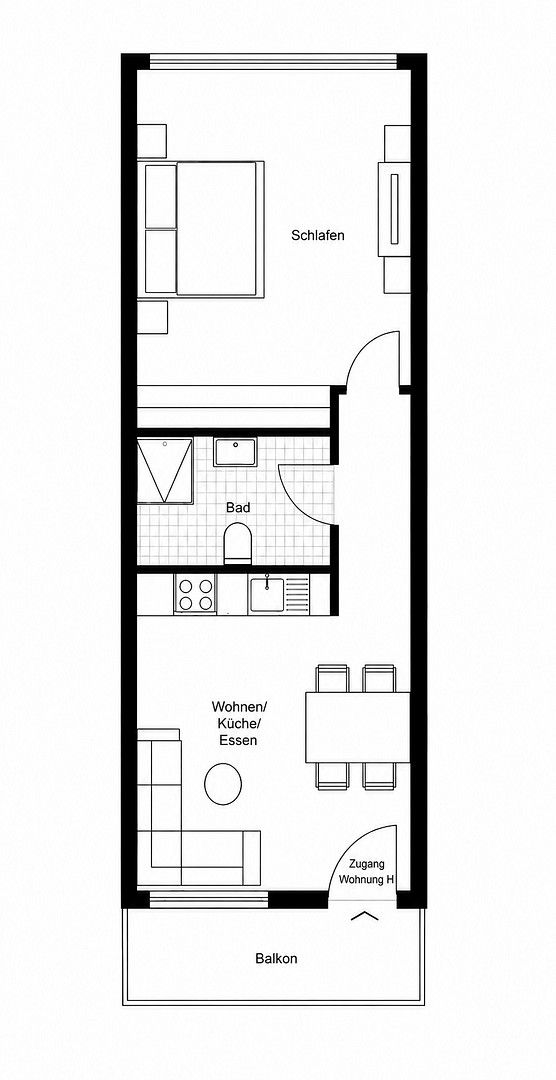 2+1, , Dolní Sasko, 45 m² - 1