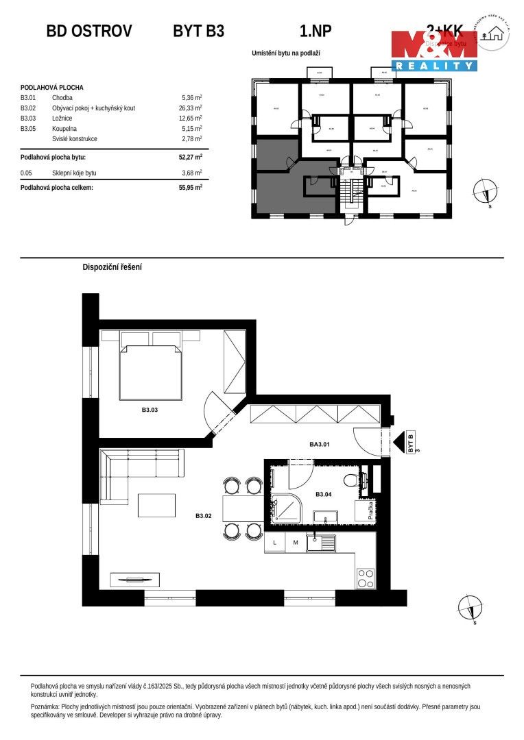 Byt 2+kk · 56 m² · Hlavní třída, Ostrov - 4