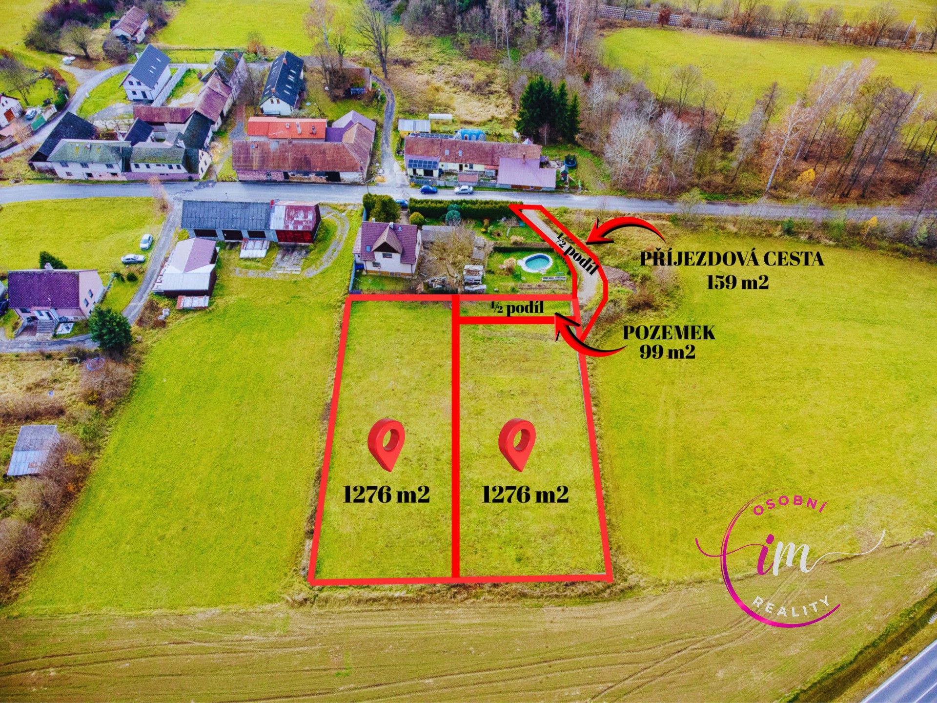 Pozemky pro bydlení, Chlístov, Okrouhlice, 1 405 m²