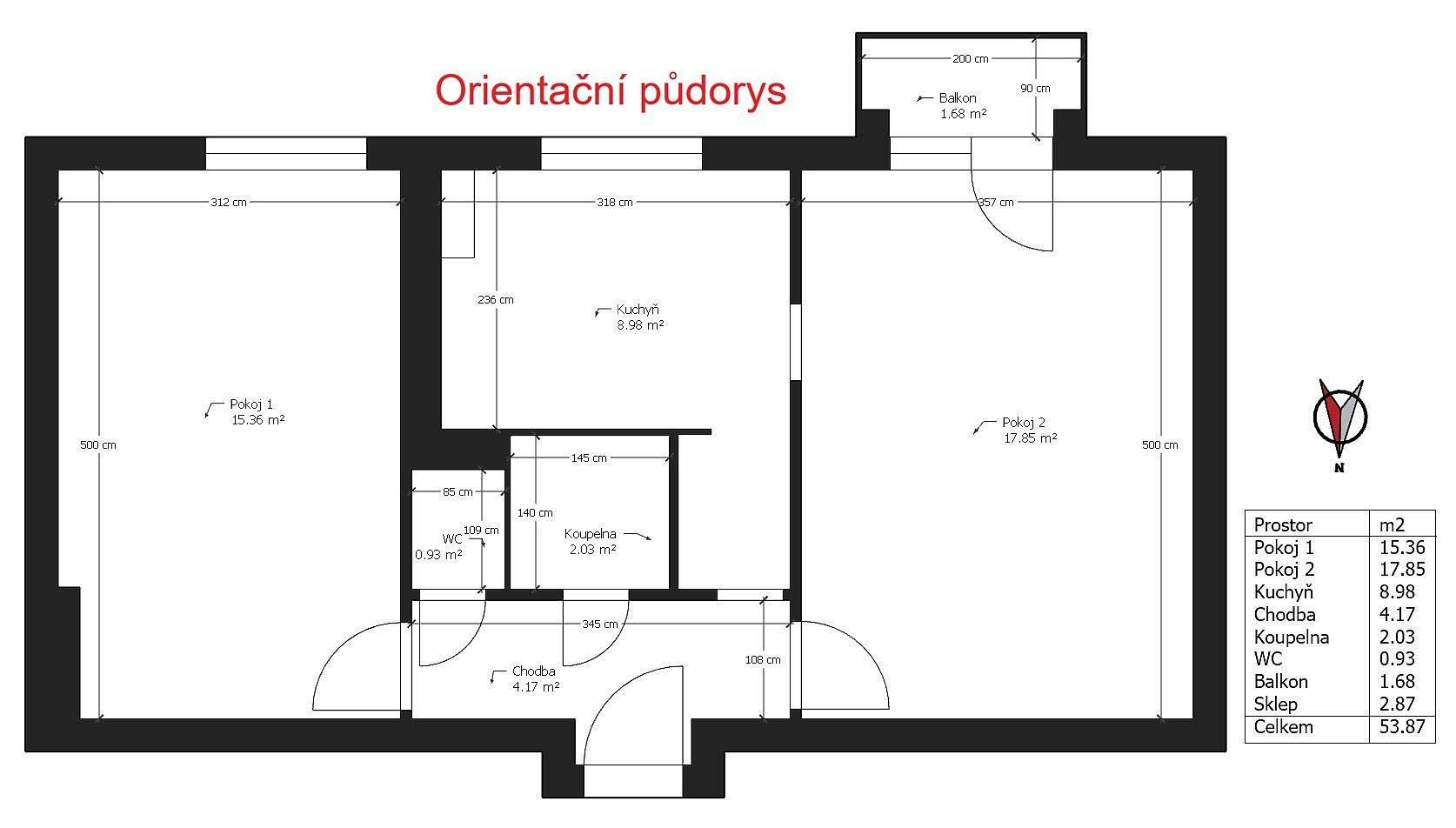Byt 2+1 · 54 m² · Pichlova, Pardubice - 3