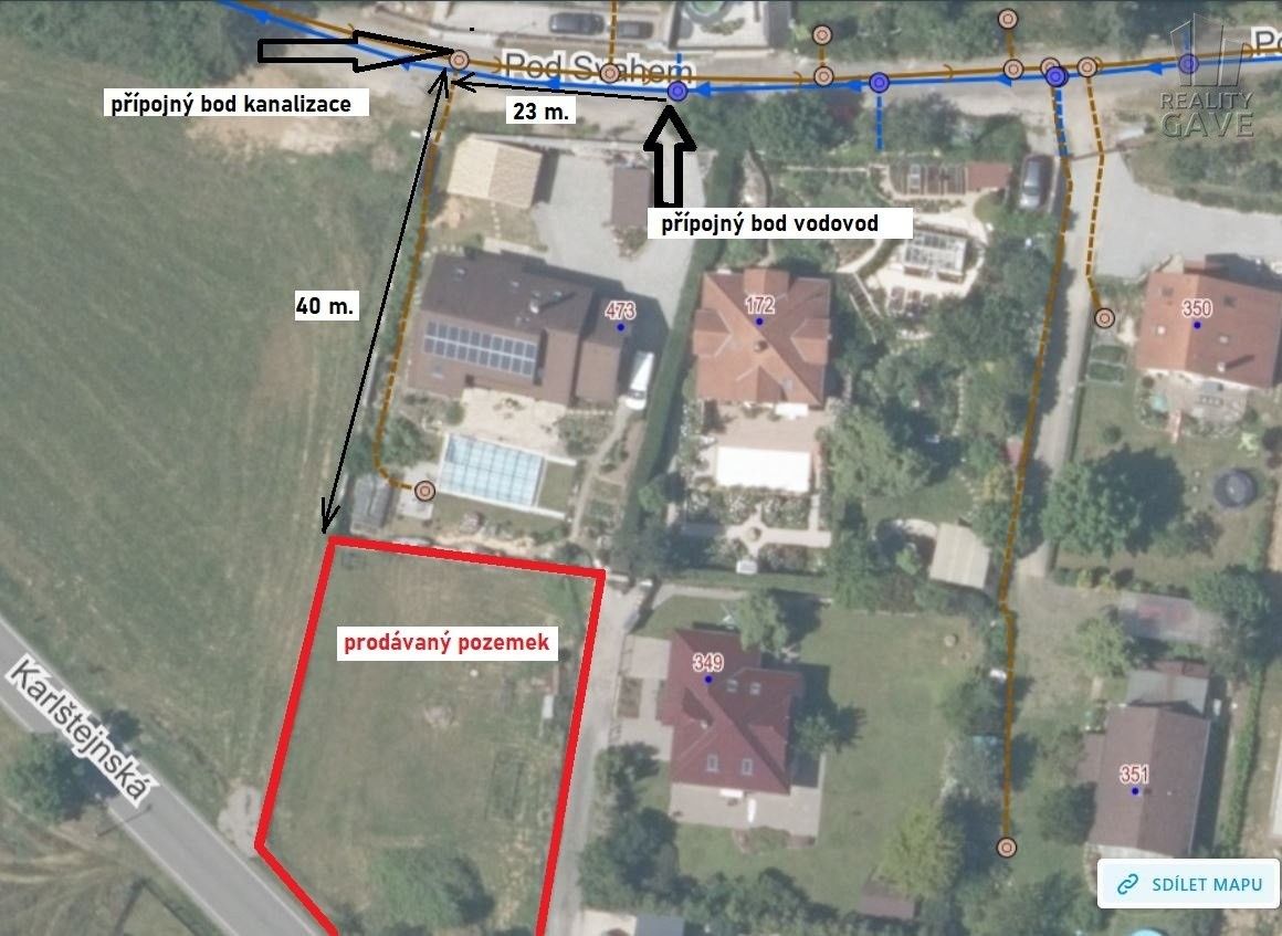 Pozemky pro bydlení, Hlásná Třebaň, 947 m² - 2