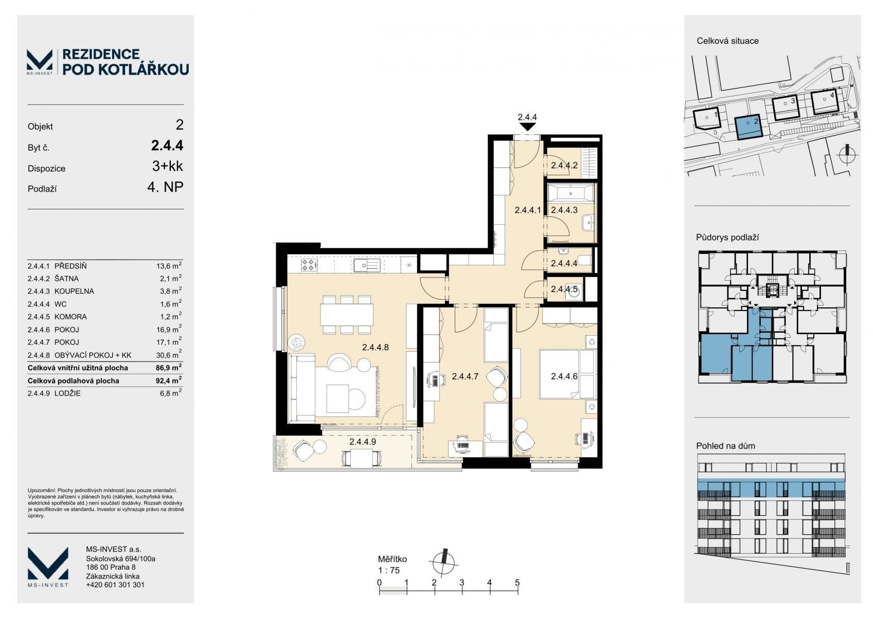 Byt 3+kk · 87 m² · Leitzova, Praha Košíře - 4