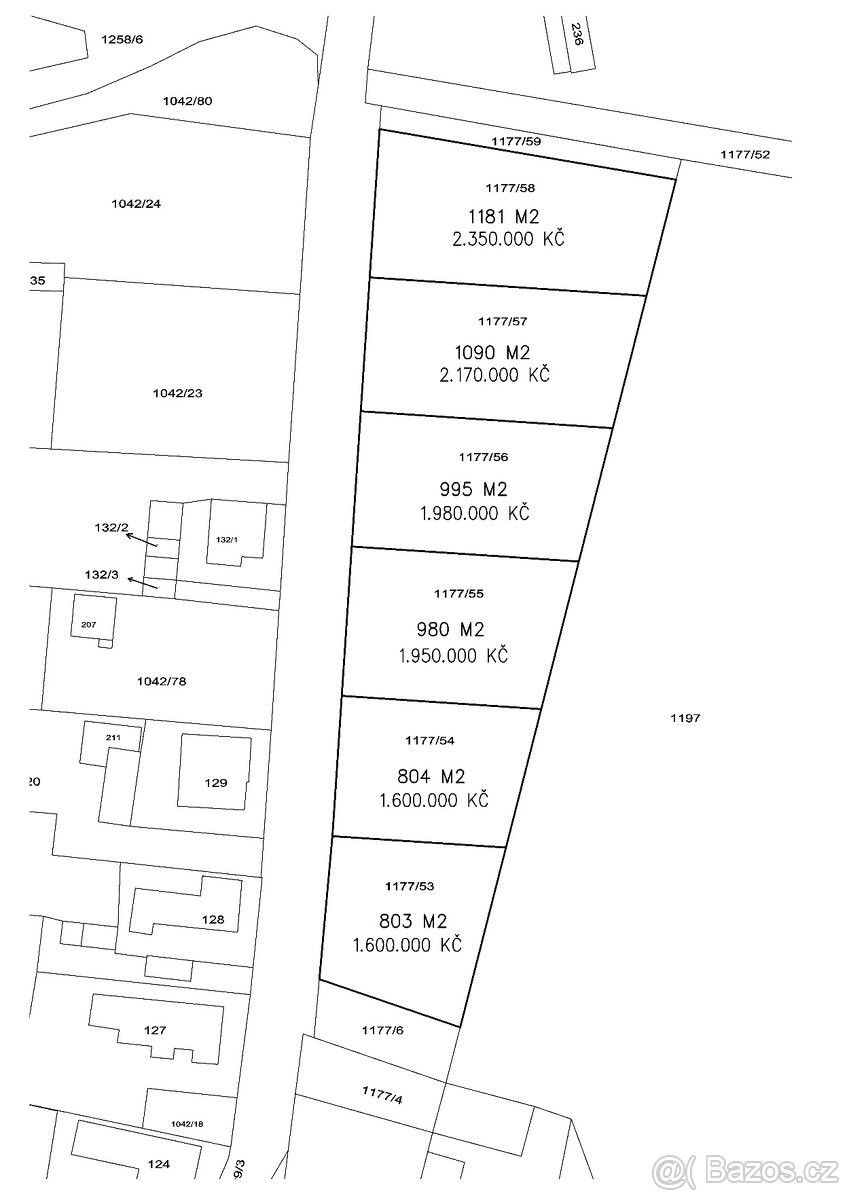 Pozemky pro bydlení, Blovice, 336 01, 1 181 m²