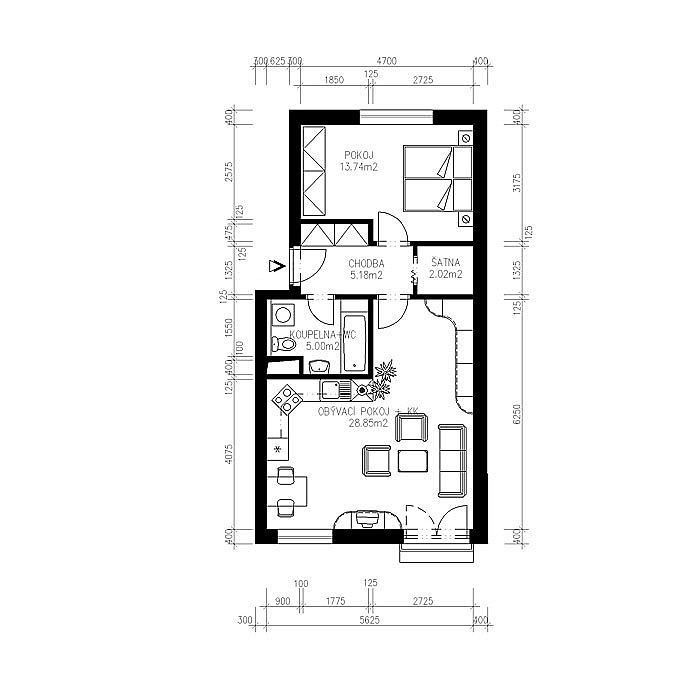 Byt 2+kk · 57 m² · Josefa Bublíka, Pardubice - 4