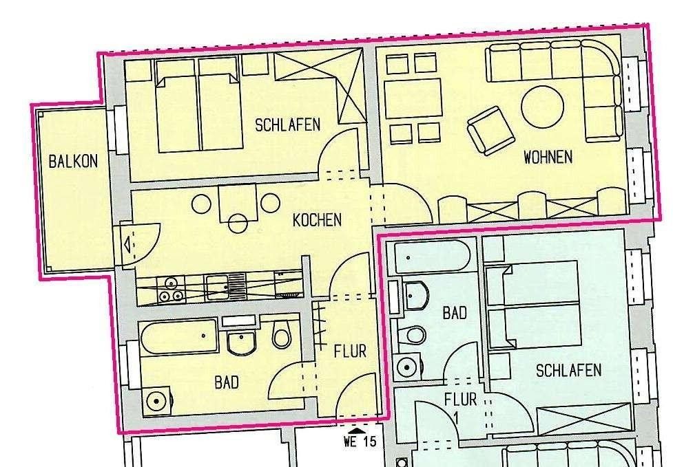 Byt 2+1 · 58 m² · Chemnitz Sonnenberg Sachsen 09130 - 4