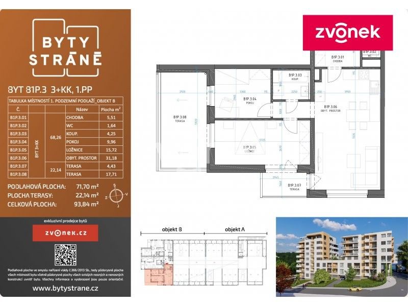 Pronájem kancelář - Nad Stráněmi, Zlín, 72 m²