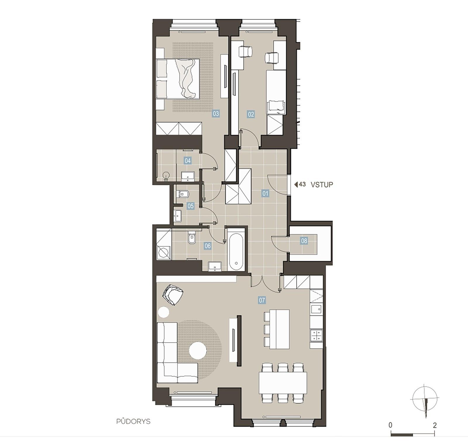 Prodej byt 3+kk - Vinohradská, Praha, 115 m²