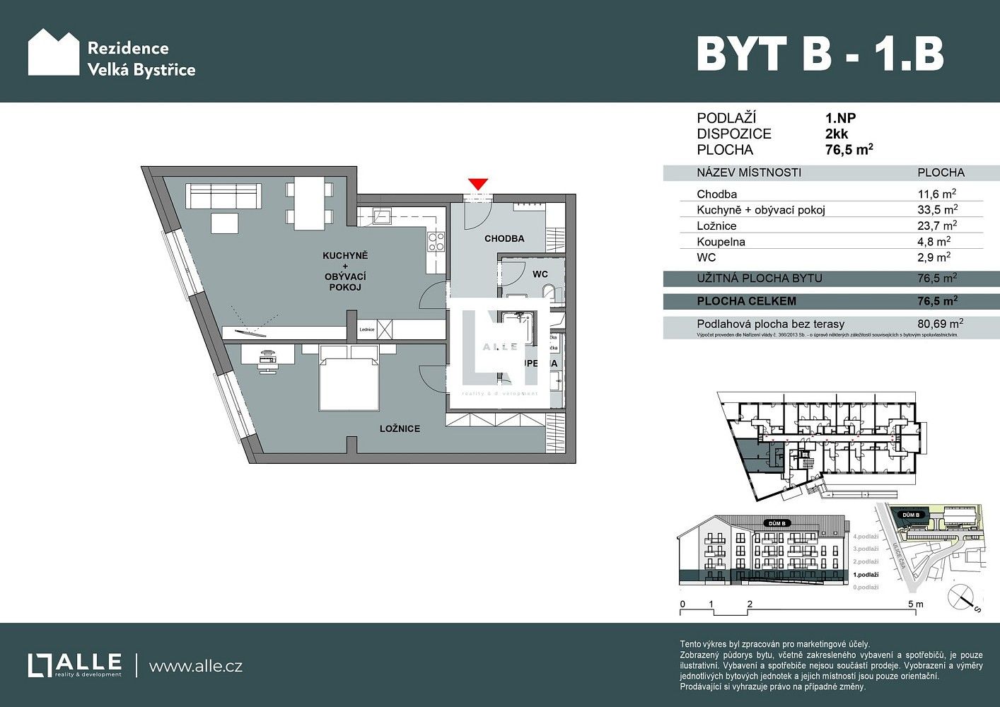 2+kk, Velká Bystřice, okres Olomouc, Olomoucký kraj, 77 m² - 2