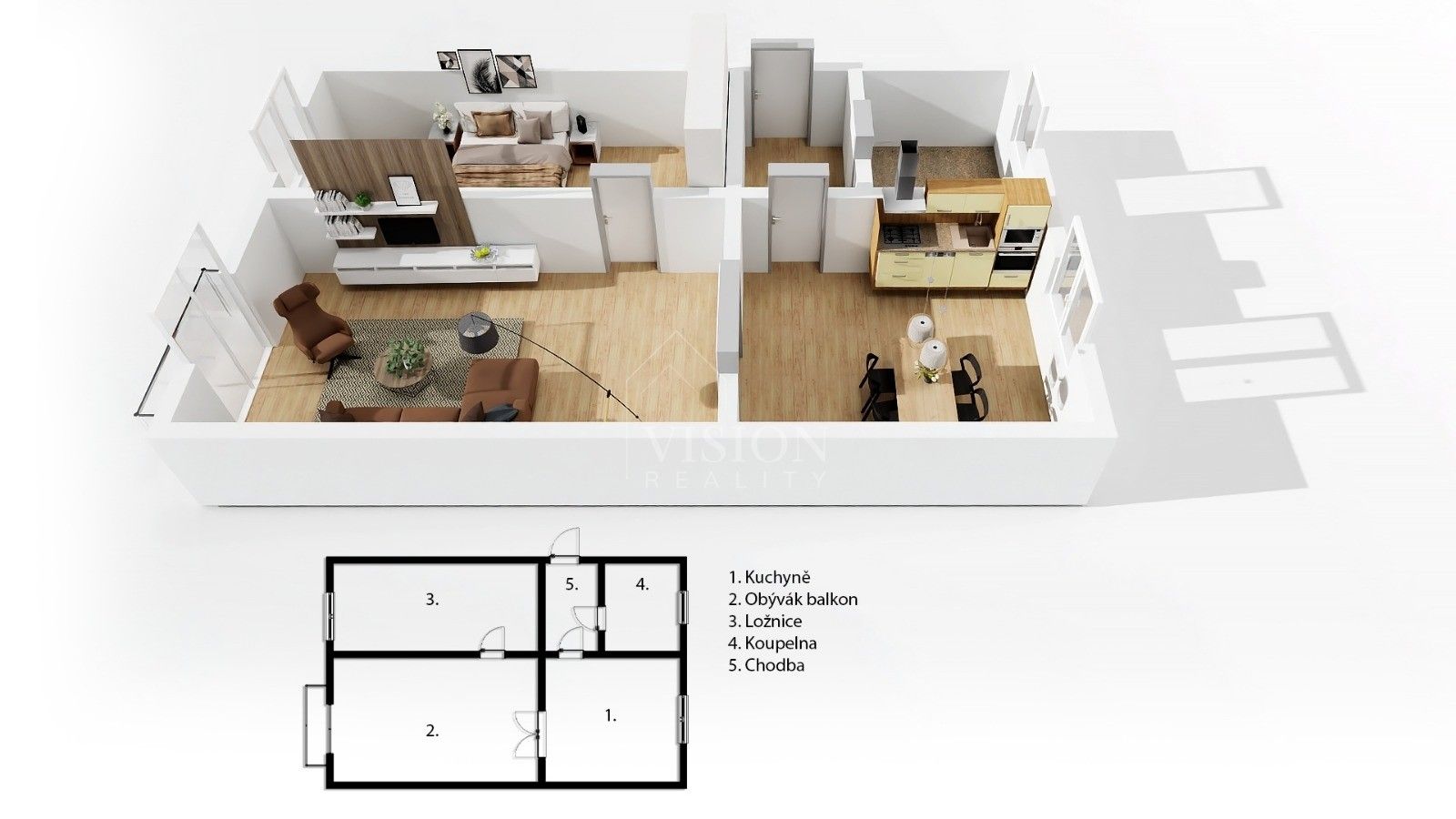 Prodej byt 2+1 - P. Bezruče, Milevsko, 48 m²