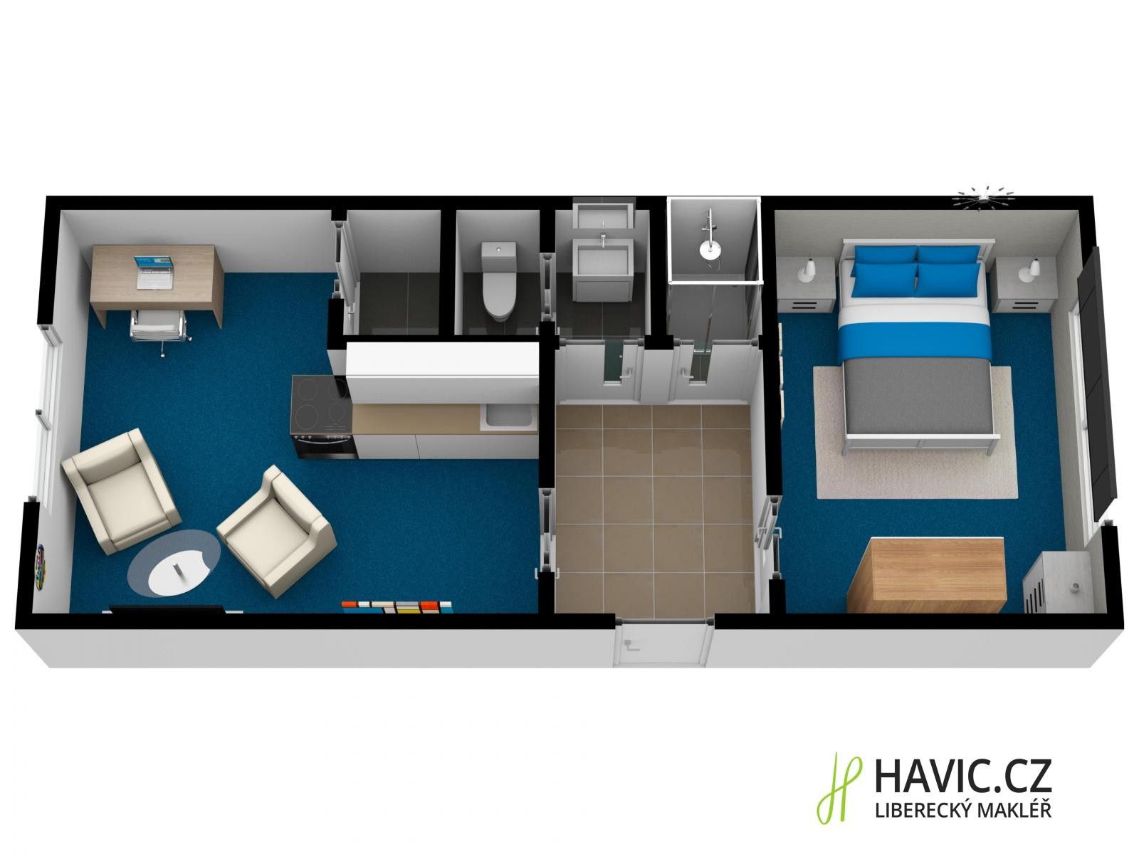 Pronájem byt 2+kk - Šimáčkova, Liberec, 40 m²