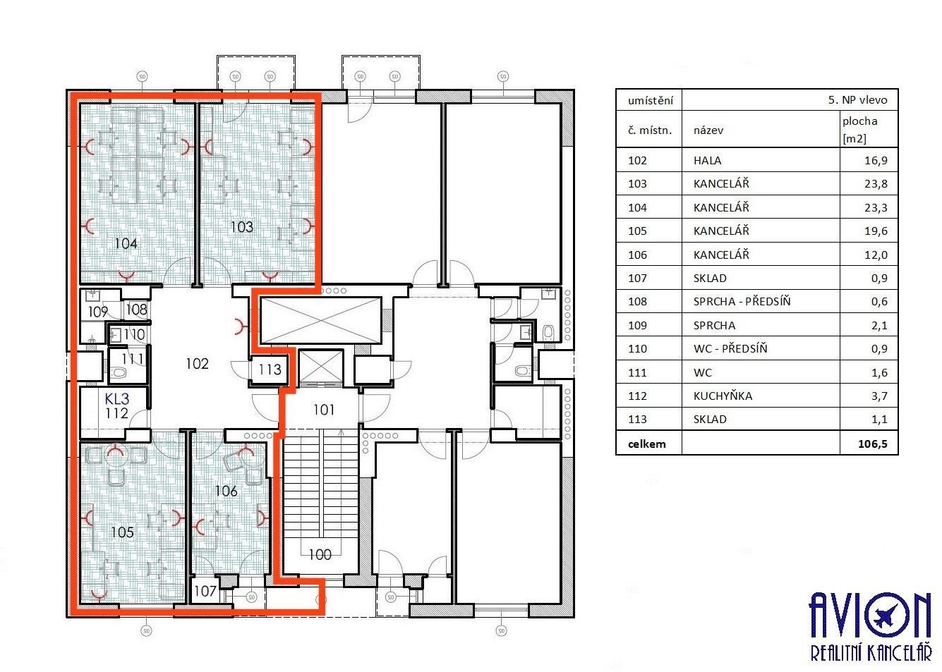Pronájem kancelář - Bozděchova, Praha, 107 m²