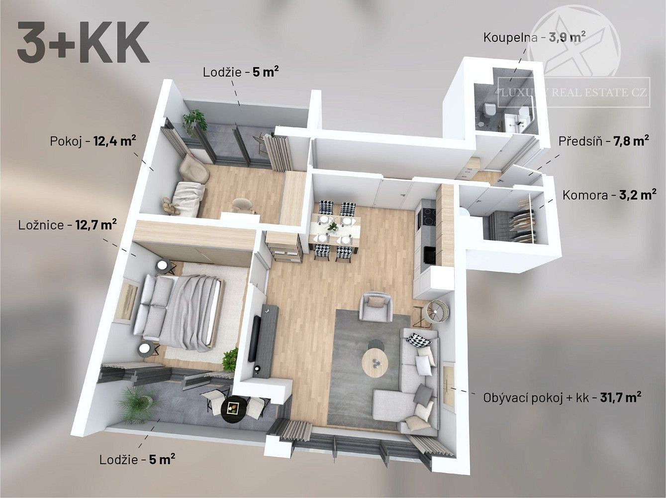 Byt 3+kk · 81 m² · Praha - Vysočany, okres Praha 9, Hlavní město Praha - 3
