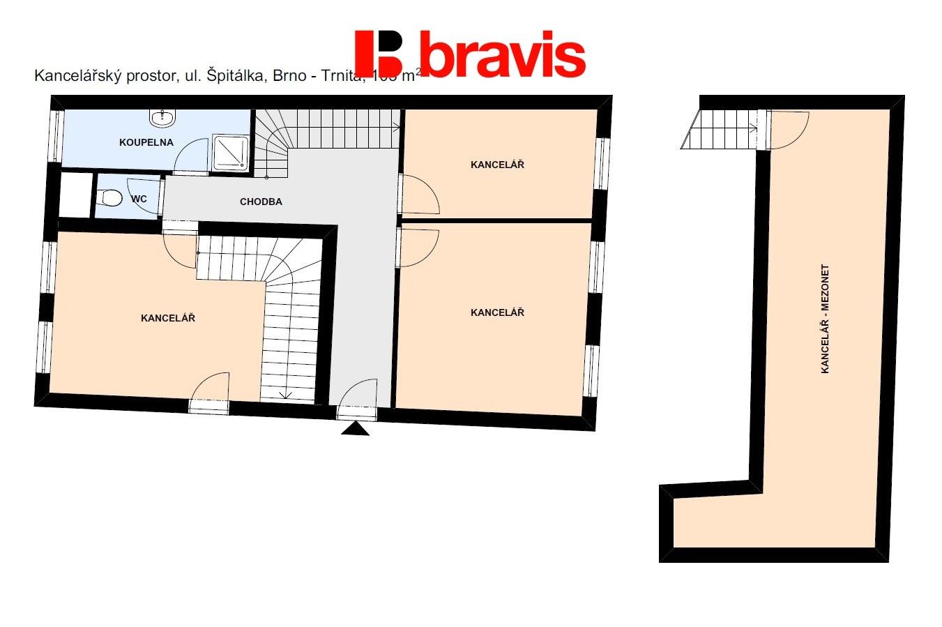 Kanceláře, Špitálka 122, Brno Trnitá, 120 m² - 2