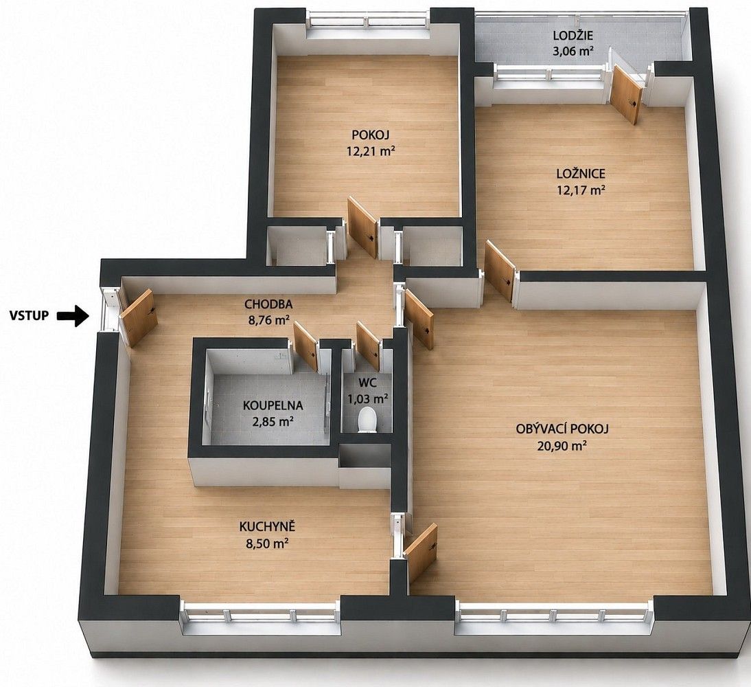 Byt 3+1 · 66 m² · Kojetín - Kojetín I-Město, okres Přerov, Olomoucký kraj - 3