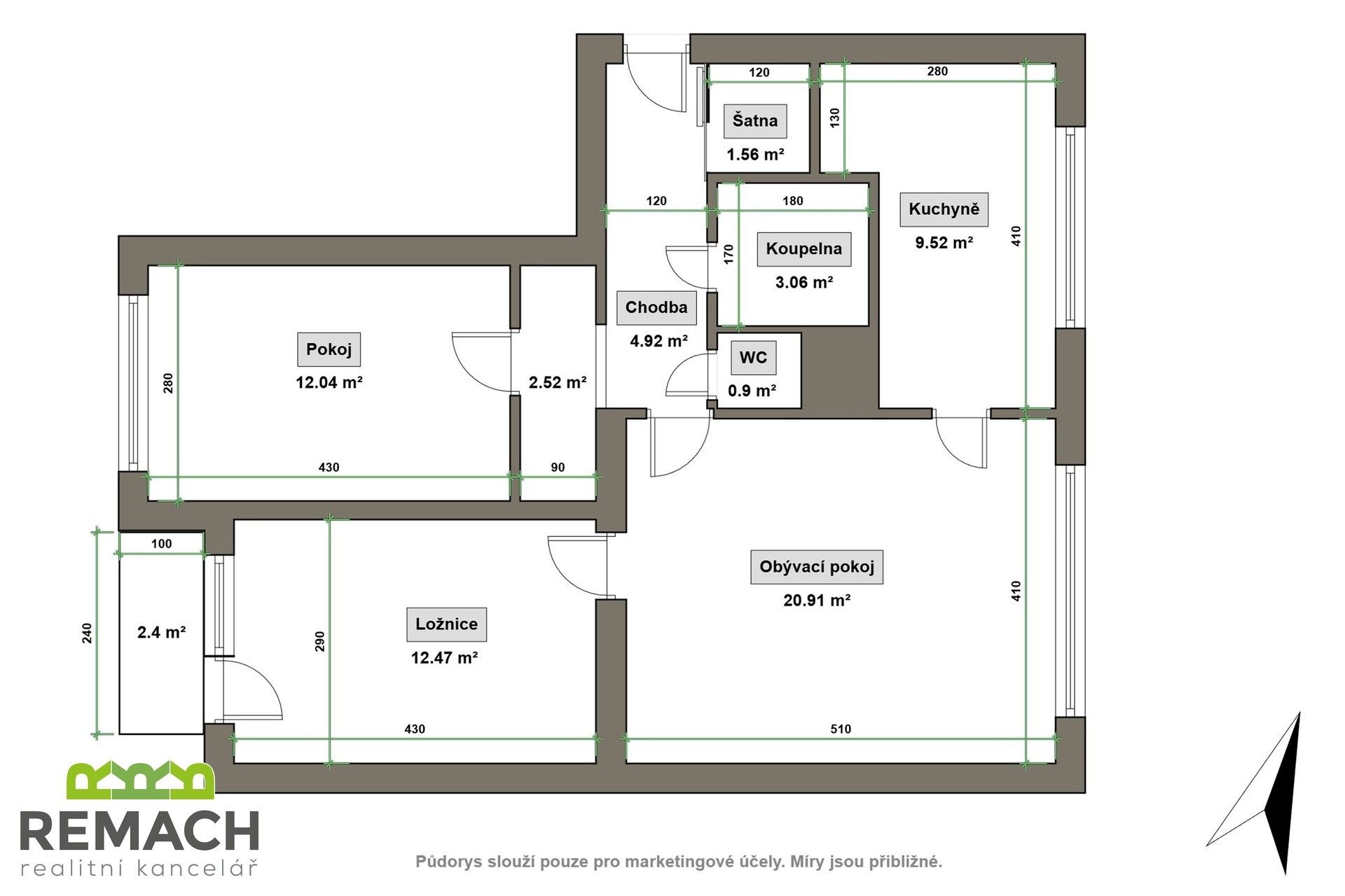 Prodej byt 3+1 - Bedřicha Buchlovana, Uherské Hradiště, 75 m²