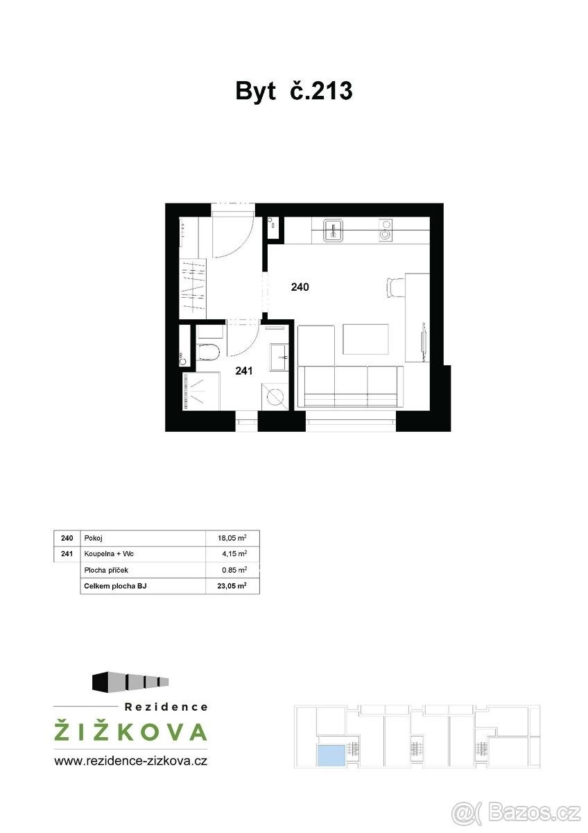 Pronájem byt - Hodonín, 695 01, 24 m²