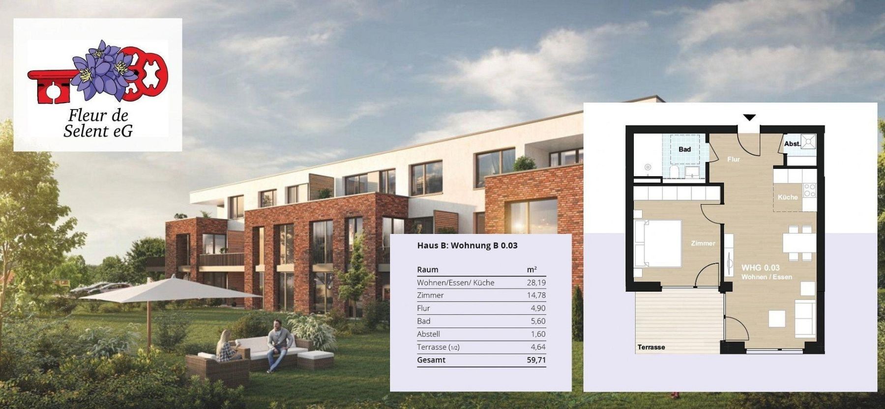 2+1, , Šlesvicko-Holštýnsko, 60 m² - 2