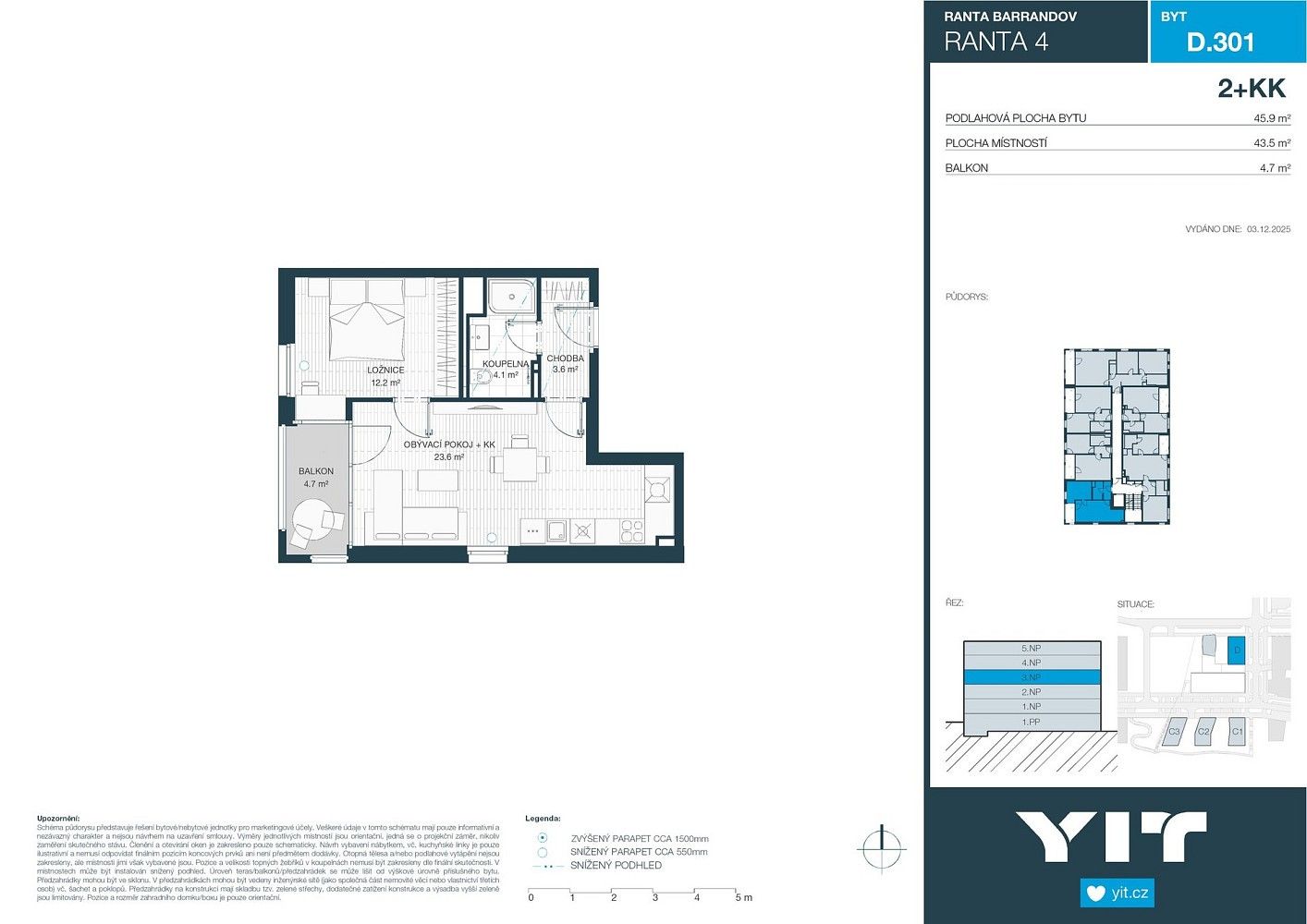 Prodej byt 2+kk - Praha - Hlubočepy, okres Praha 5, Hlavní město Praha, 44 m² - 2