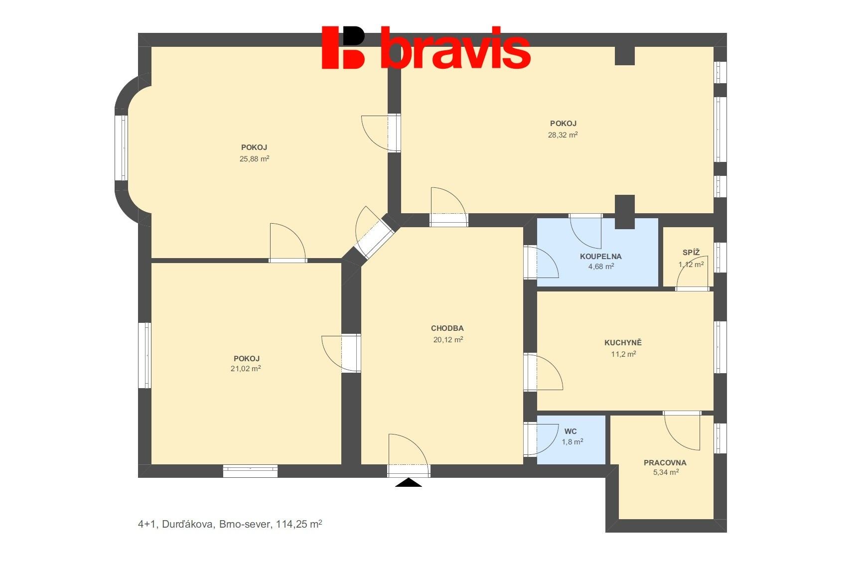 Pronájem kancelář - Durďákova, Brno, 117 m²