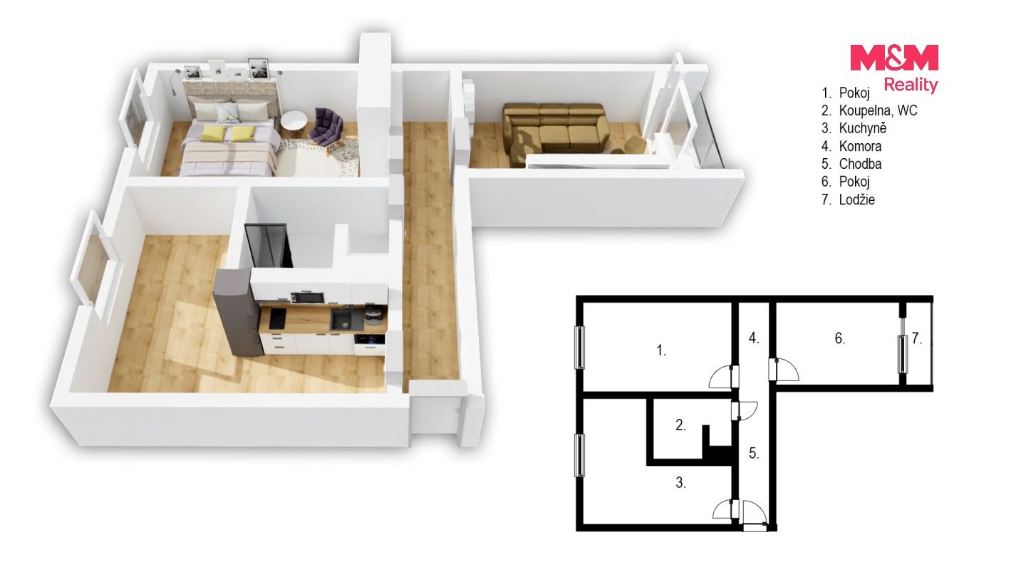 Byt 2+1 · 60 m² · Na Lužci, Lázně Bohdaneč - 3