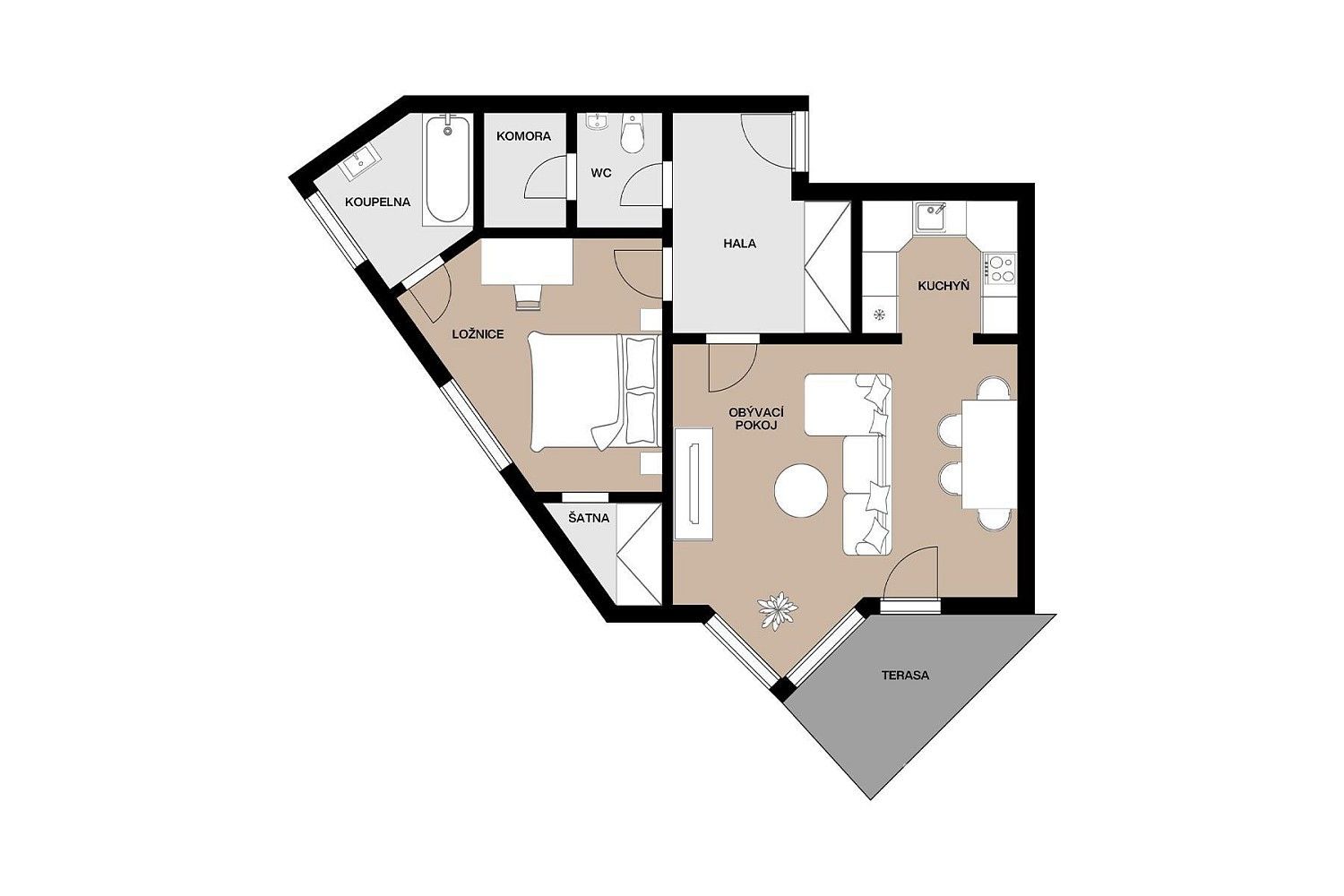 Byt 2+kk · 74 m² · Nad Okrouhlíkem, Praha 8 - Libeň - 3