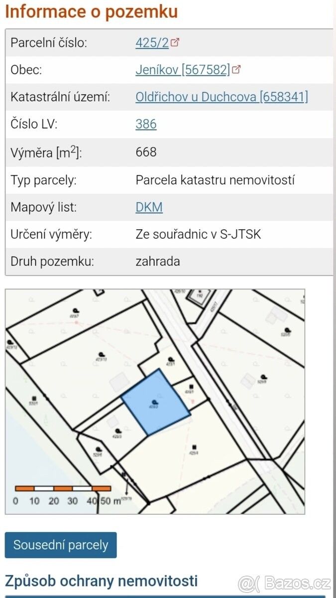 Pronájem zahrada - Oldřichov, 417 24