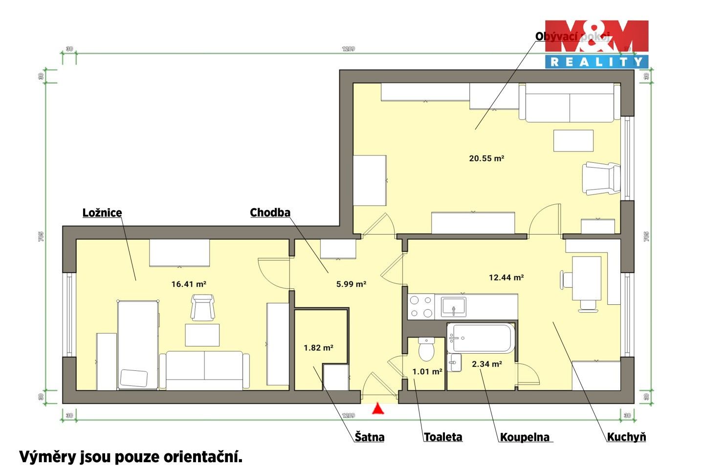 Byt 2+1 · 60 m² · Hroznatova, Mariánské Lázně - 4